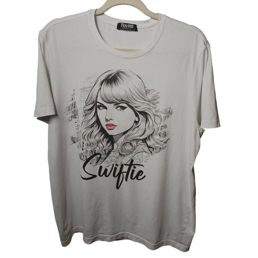 TisSho Swiftie Graphic Tee Shirt L White